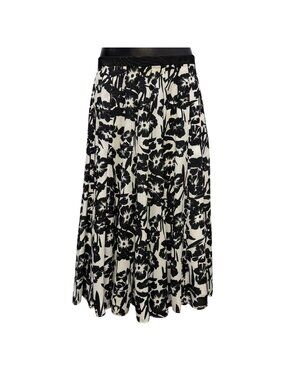Karl Lagerfeld Black & White Floral Print Midi Skirt Size 8